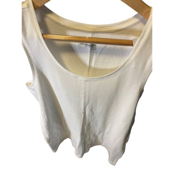 Basic Editions White Sleeveless Tank T Shirt Sz M - Picture 3 of 7